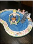 Vintage Lotus 1995 Colorful Swimming Pool "take Dip" Chip And Serving Bowl. Fixed Price $99.99.