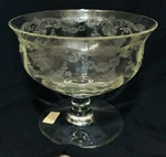 Hc Fry Etched Crystal Footed Optic Grapefruit Bowl Server Dish - 5.5 4.5. Fixed Price $52.00.