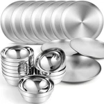 Sunnyray 304 Stainless Steel Plates And Bowls Metal Camping 8 X Inch. Fixed Price $64.50.