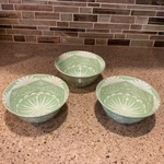 Mino Ware Japanese Ceramics Noodle Donburi Bowls Kiriko Nishido Kiln Set 3. Fixed Price $64.34.