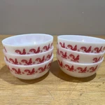 Vtg Hazel Atlas Red Rooster Milk Glass Fruit Bowls Set Of 6 Mid Century Modern. Fixed Price $134.99.