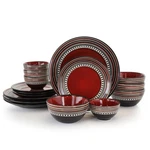 Gibson Elite Caf Versailles 16 Piece Double Bowl Dinnerware Set - Red. Fixed Price $103.16.