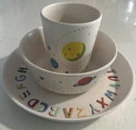 Pillowfort Space Kids Dinnerware Set Plate Bowl Cup Planets Stars Abc Target. Fixed Price $14.99.