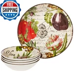 Certified Int. Botanical Veggies 5-PIECE Pasta Bowl Set Multicolored. Fixed Price $63.74.
