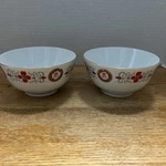 Pair Chinese Porcelain Rice Bowls With Flowers Multiple Color. Fixed Price $20.50.