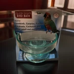 Lixit Quick Lock Bird Bath Bowl Cage Mount Clear Aqua Plastic Removable Stand. Fixed Price $39.99.