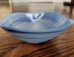 New *2* Badash Crystal Blue Swirl Bowls Square Glass 6 " Handmade In Turkey. Fixed Price $15.00.