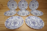 Arcopal Honorine Blue (8) Cereal Soup Bowls, 7" (G30). Fixed Price $58.88.