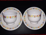 Vintage Noritake Happy Talk 2 Cups & Saucers Cheerful Pattern 307W10 Excellent. Fixed Price $15.99.