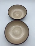 Set Of 2 Sango Nova Brown 4933 Soup/ Cereal Bowls 6 3/4". Fixed Price $14.75.
