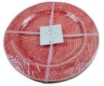 Acacia Home Melamine Dinner Plate Set 4 Tropical Leaf Coral Pink Summer 11" Nwt. Fixed Price $20.66.