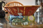 Tracy Porter Artesian Road Collection Salad Bowl Pedestal Peacock Motif. Fixed Price $145.00.