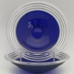 Kosta Boda 2PC Mcm Cobalt Blue Crystal Salad Bowls C1970S Rolf Sinnemark Design. Fixed Price $140.00.