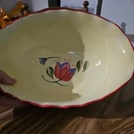 Pfaltzgraff Napoli Hand Painted Oval Vegetable Serving Bowl Ruffled Edge. Fixed Price $22.00.