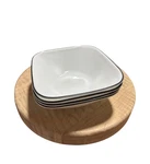 Corelle Simple Lines White Black Rim 6-1/4 Square Soup Cereal Bowls. Fixed Price $24.00.