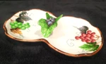 Vtg Lefton LEF17 Red Purple Green Grape Clusters Divided Dish / Rare 2 Section. Fixed Price $22.40.