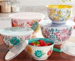 Pioneer Woman Ten (10) Piece Nesting Bowl Set Melamine Fancy Flourish. Fixed Price $56.00.