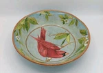 Vtg. Certified International Large Serving/pasta Bowl: Botanical Birds: Cardinal. Fixed Price $69.99.