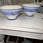 Williams-sonoma Portugal Blue Rooster Footed Cereal Bowl 3.5X6 Set Of 2. Fixed Price $20.00.