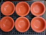 (6) Get Melamine Rio Orange B-127-RO 7.25 Round Bowl, 1.75 Deep, Oz. Fixed Price $25.00.