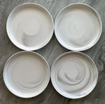 Artisanal Kitchen Supply Coupe Grey White Marble 8 Salad Lunch Plates Lot Of 4. Fixed Price $69.99.