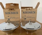 Of 2 Kromex Holiday Gift Covered Deep-dish Casserole Set. Nib.. Fixed Price $45.00.