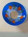 Arcoroc France 10-1/2" Matys Pattern Blue Bowl With Tulips.. Fixed Price $20.00.