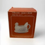 Vintage 1992 Abc Distributing Ceramic Gravy Boat W/ Base #16171. Fixed Price $14.49.
