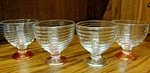 Set 4) Home Essentials Dessert Bowls Footed Swirled Glass Colorful Barware D27. Fixed Price $29.99.