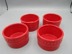 Set Of Emeril Lagasse Solid Red Ribbed Round Dessert Bowls 8 Oz (254). Fixed Price $22.99.