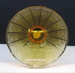 $3300 Lalique China Mood Amber Crystal 12.8"W Fan Bowl Lbs New Box 10015900. Fixed Price $2500.00.