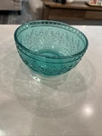 Pioneer Woman Set Of 2 6" Cereal Soup Dessert Bowls Cassie Glass Blue Teal. Fixed Price $32.00.