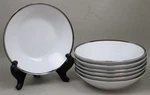 Set Of Noritake (1968-1977) Pilgrim 6981 White Platinum Trim 5.5" Fruit Bowls. Fixed Price $29.95.