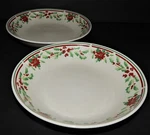 2 Majesticware Sakura Poinsettia Delight Christmas Holiday Dessert Soup Bowls. Fixed Price $28.00.