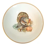 Fitz And Floyd Harvest Porcelain Vegetable Bowl Autumn Decor Turkey Pumpkin. Fixed Price $27.90.