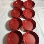 Vintage Tupperware #1356-17 Red Stacking Salad Bowls- 8 Pieces. Fixed Price $29.99.