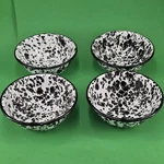 Red Co Enamel 20 Oz Cereal Bowl Set Of 4 Black Splatter Camping Picnic Farmhouse. Fixed Price $19.89.