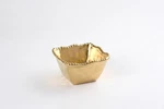 Pampa Bay Titanium-plated Porcelain Square Snack Bowl (gold). Fixed Price $30.57.