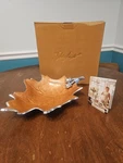 Julia Knight Spice Color 15" Oak Leaf Bowl Cast Aluminum & Enamel New Box. Fixed Price $89.99.