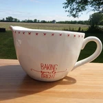 Vintage 2016 Baking Spirits Bright White & Red Mud Pie Batter Bowl 7" X 5". Fixed Price $16.00.