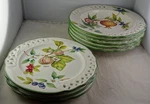 Brunelli Tiffany BNI1 - 5 Lg. Rim Soup Bowls + 3 Salad Plates Mint. Fixed Price $94.45.