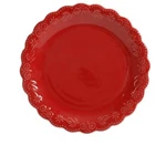 Set Of Four (4) Pioneer Woman Toni Red 8.5" Stoneware Salad Plates. Fixed Price $52.00.