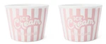 Target Bullseye 4" Ceramic Pink Stripe Ice Cream Dish Set Of Summer 2026. Fixed Price $18.00.