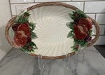 1993 Fitz And Floyd Winter Fruit Oval Serving Bowl Platter Holiday Pomegranate. Fixed Price $29.99.