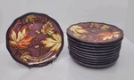 Better Homes And Garden Red Currant Purple Fall Leaf 8.5" Salad Plate Set Of 11. Fixed Price $59.99.