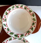 Daily Dining Salad Soup Bowls Winter Wonderland 4 Christmas Holly Berries. Fixed Price $19.99.