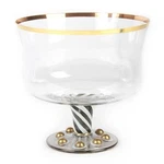 Mackenzie-childs Courtly Stripe Tango Trifle Bowl Glass Gold Lustre Gorgeous!!. Fixed Price $109.99.