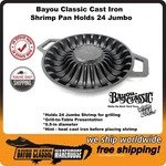 Bayou Classic Cast Iron Shrimp Pan Holds 24 Jumbos 7423 Great Gift Idea. Fixed Price $38.88.