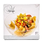 Luigi Bormioli Michelangelo 11" Chip & Dip Set Italy Lead Free Crystal Bowl Nib. Fixed Price $22.99.