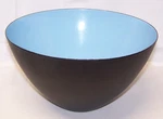 Vtg Krenit 10 Metal Bowl Denmark Mcm Blue / Black 50-60'S Herbert Krenchel Exuc. Fixed Price $39.95.